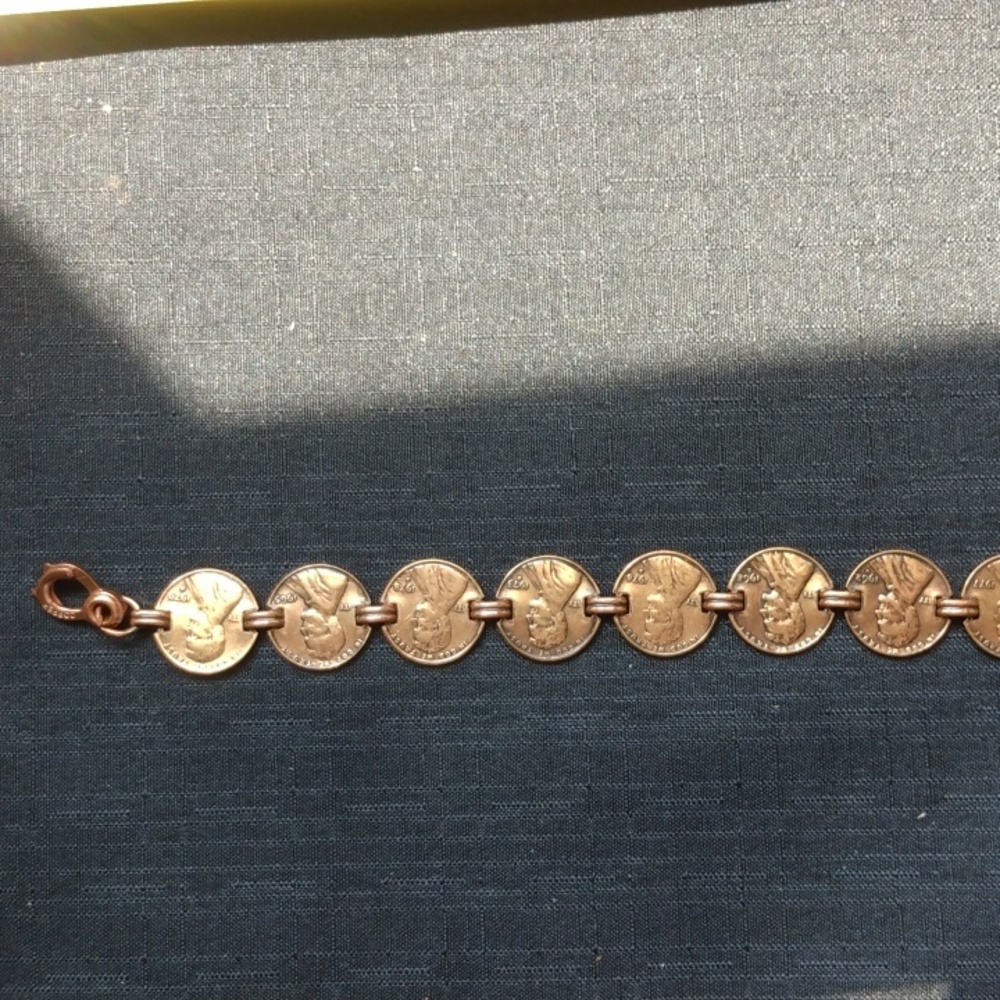 Copper penny bracket 7 1/5 in long